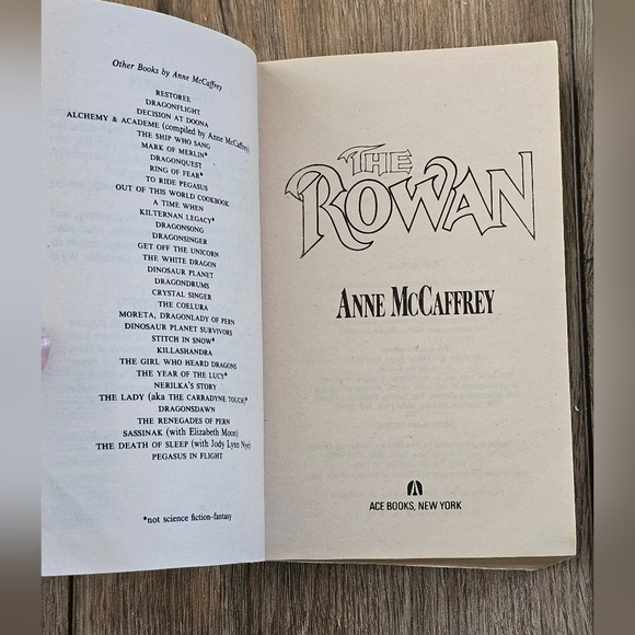 The Rowan Anne McCaffrey‎ Paperback 1991 ACE  SciFi - Picture 5 of 7